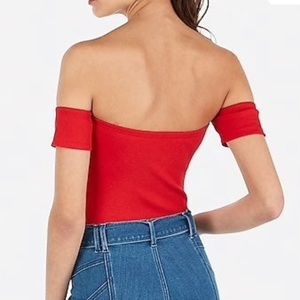 Sexy res Express off the shoulder bodysuit S NWOT